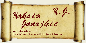 Maksim Janojkić vizit kartica